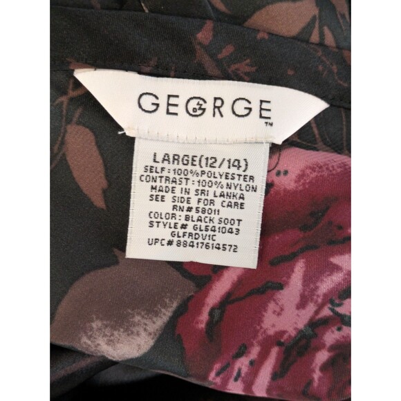 Black Floral Satin Cami Tank Top Size L Goth Romantic Dark Academia Whimsigoth - Picture 5 of 7